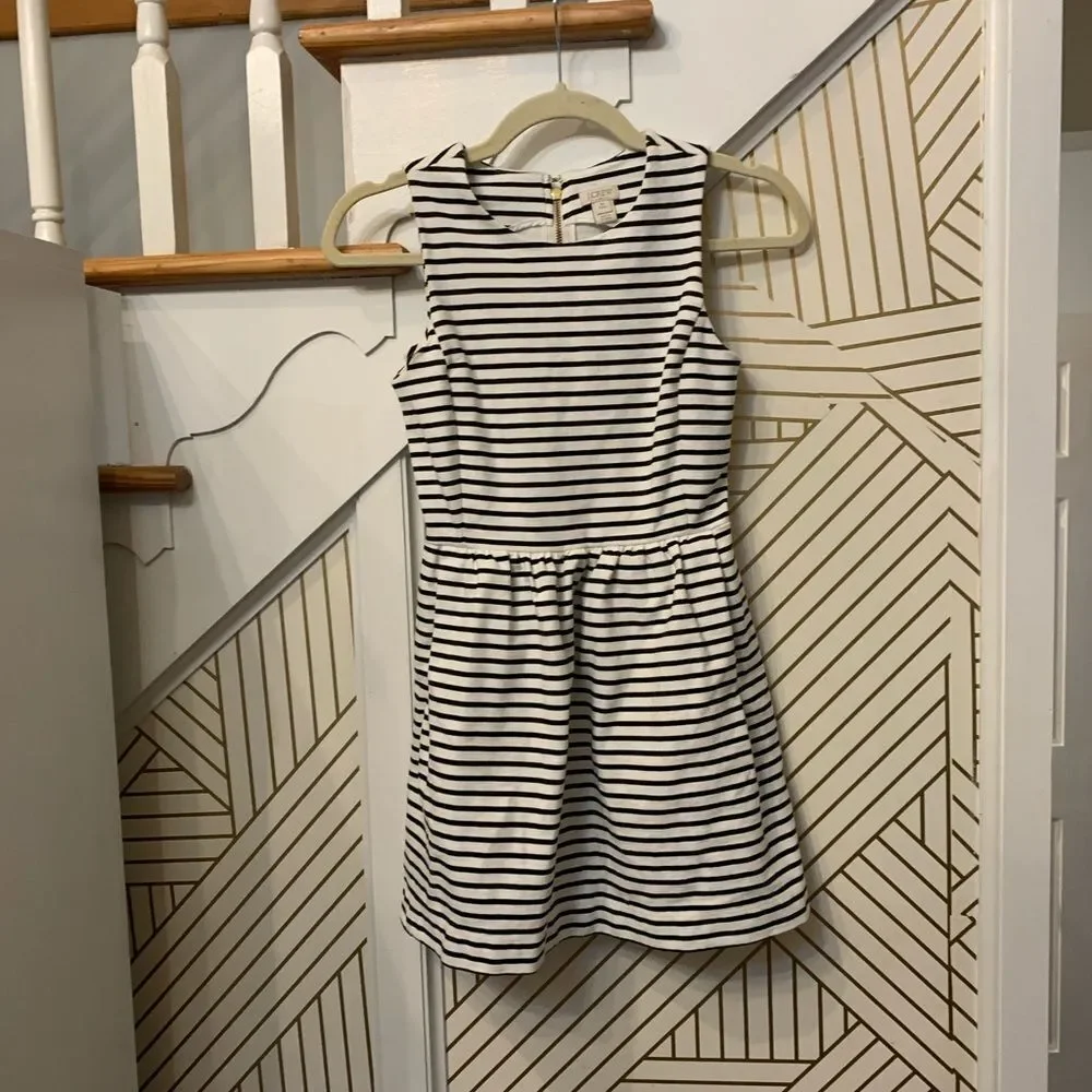 J.Crew Striped Fit and Flare Dress